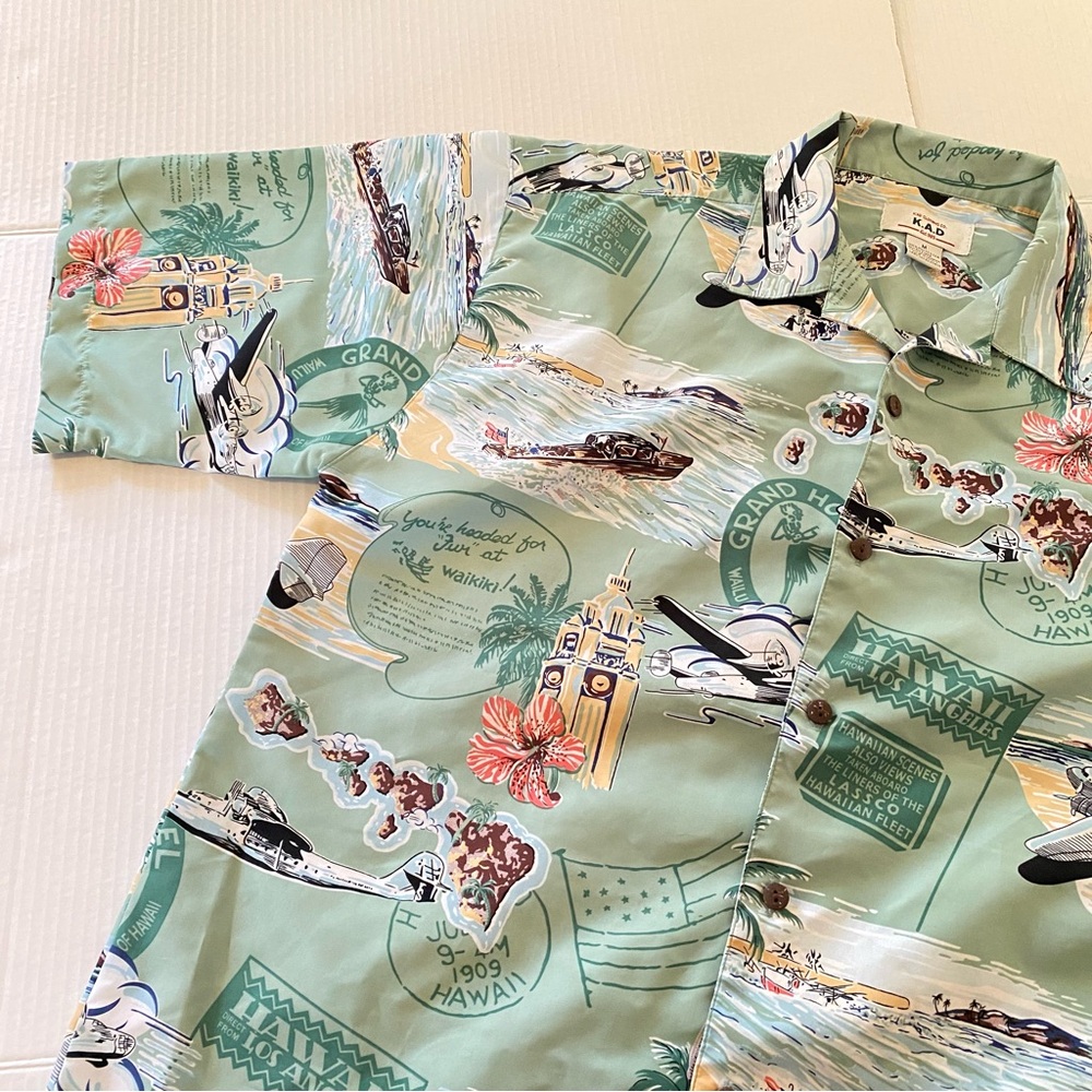 Hawaiian Shirt With Retro Hawaiian Graphics, Made By Kad Clothing Company View 3